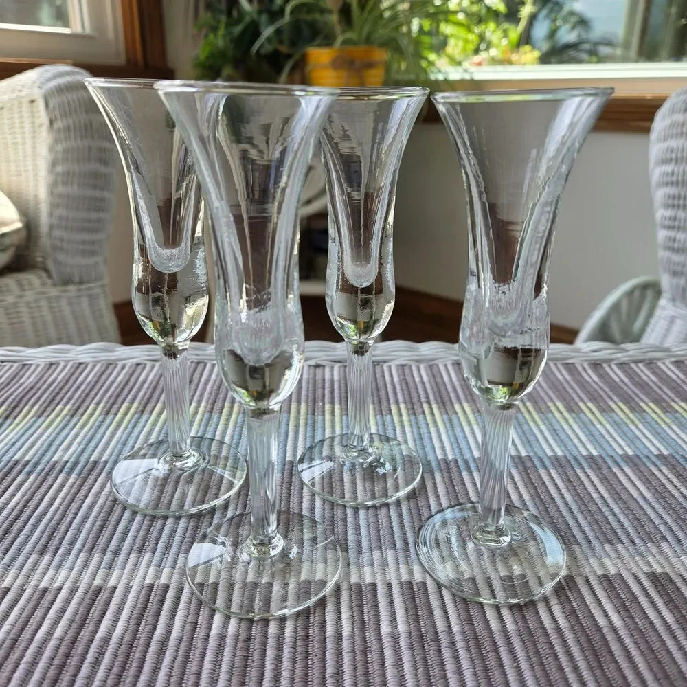 Vintage Flared Tulip Lipped Homegaard Aperitif/Cordial Glasses Set Of Four 1960s